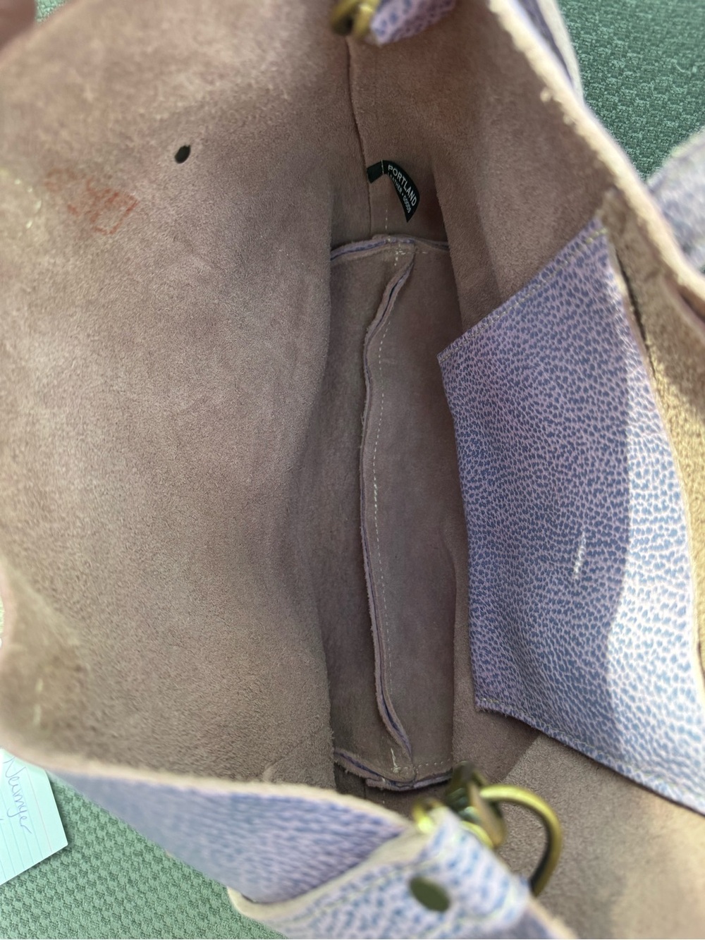 Portland Leather Medium Lilac Classic Crossbody Tote - Picture 5 of 6